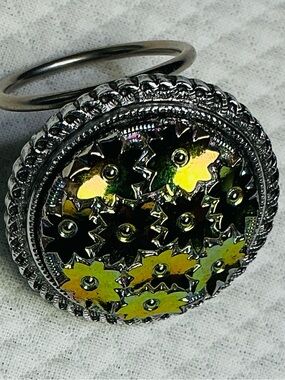 Vintage 1960s Western Germany Iridescent Floral Scarf Clip